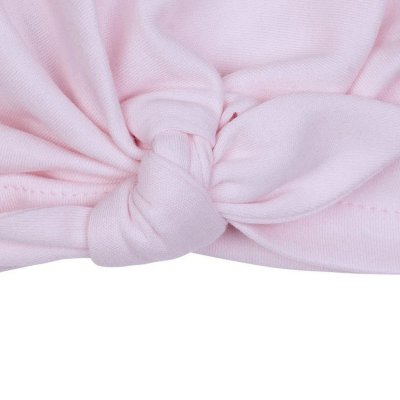 Bonnet naissance forme turban - rose pastel