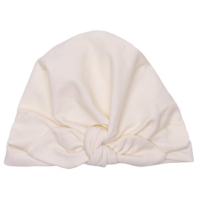 Bonnet naissance forme turban - ivoire