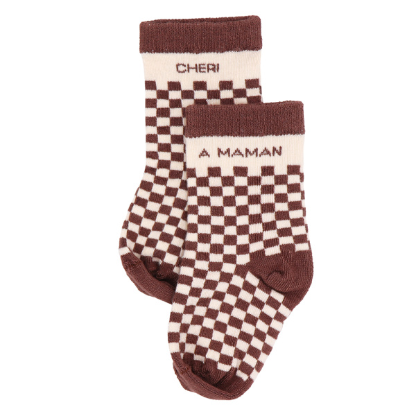 Chaussettes bébé damier chéri à maman 6 à 18 mois Bb&co