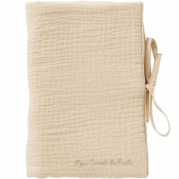 Protège carnet de santé gaze de coton biscuit Bb&co