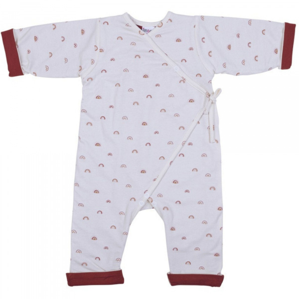 Combinaison doublée kimono rouille imprimé arc-en-ciel 1 mois Bb&co