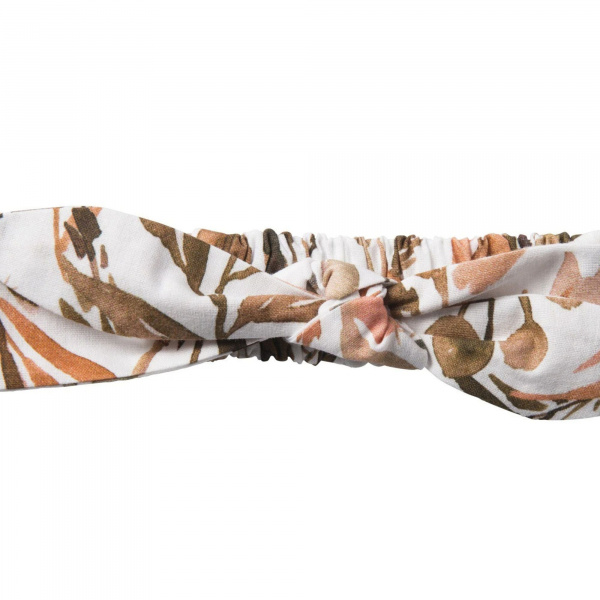 Bandeau élastiqué à nouer - gaze rose blush pois or Bb&co