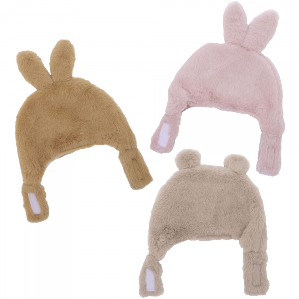 Bonnet ours en fausse fourrure angora - beige 0/6 mois Bb&co