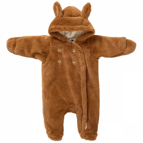 Combi pilote ours en fausse fourrure angora havane 3-6 mois Bb&co