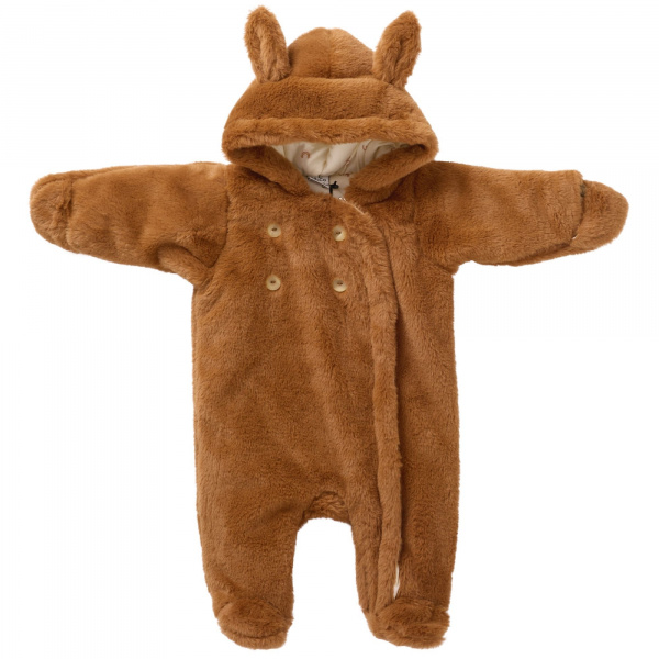 Combi pilote ours en fausse fourrure angora beige 6-12 mois Bb&co