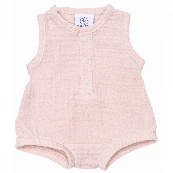 Barboteuse boutonnée en gaze pour poupée Bb&co