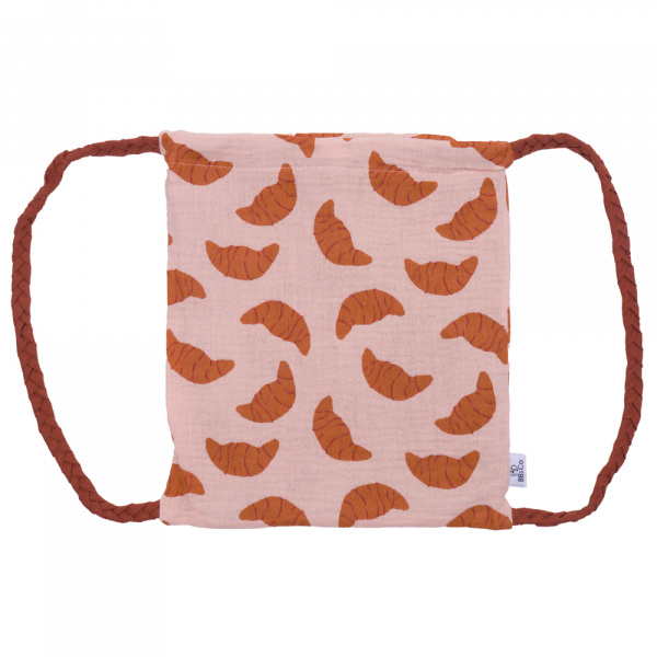 Sac à dos en gaze bretelles tressées croissants Bb&co