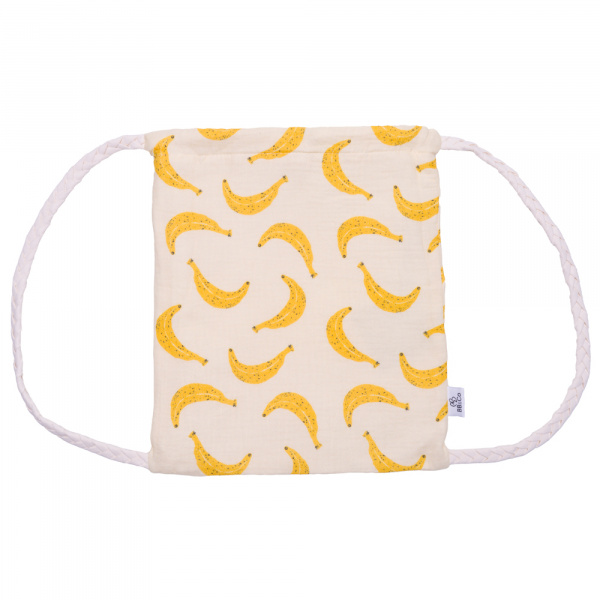 Sac à dos en double gaze bretelles tressées bananes Bb&co