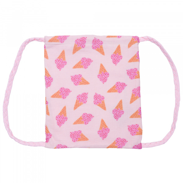 Sac à dos en double gaze bretelles tressées cornets de glace Bb&co