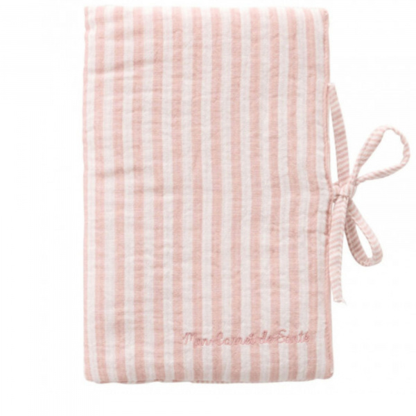 Protège carnet de santé soft stripes vieux rose Bb&co