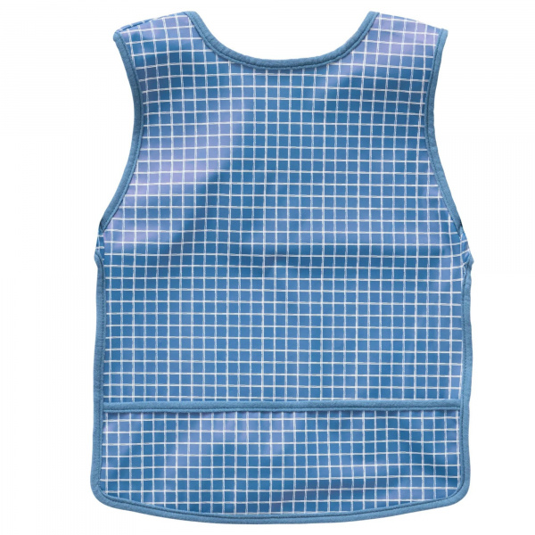 Bavoir imperméable carreaux bleus 6-24 mois Bb&co