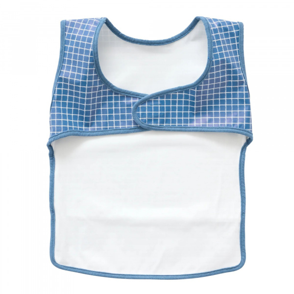 Bavoir imperméable carreaux bleus 6-24 mois Bb&co