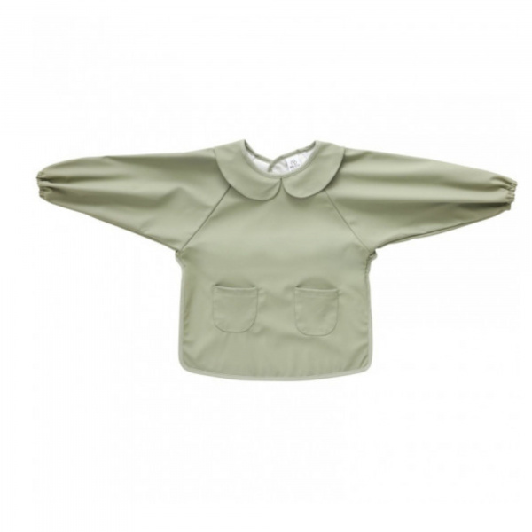 Bavoir tablier col claudine imperméable - uni vert 6/24 mois Bb&co