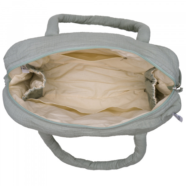 Sac à langer en gaze de coton vert de gris Bb&co