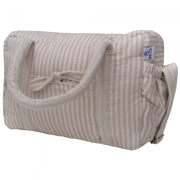 Sac à langer en gaze de coton rayé galet Bb&co