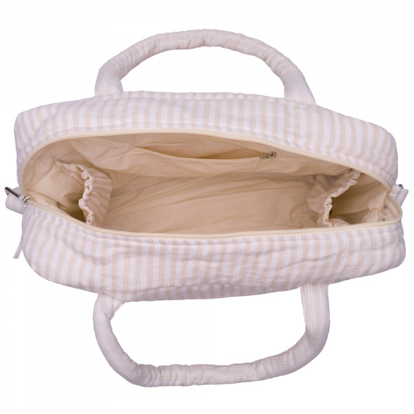 Sac à langer en gaze de coton rayé galet Bb&co