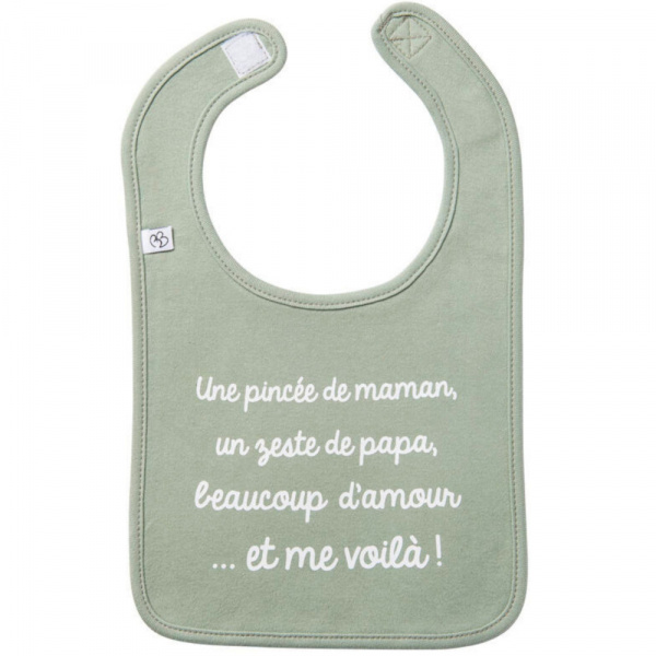 Bavoir bébé - vert de gris Bb&co