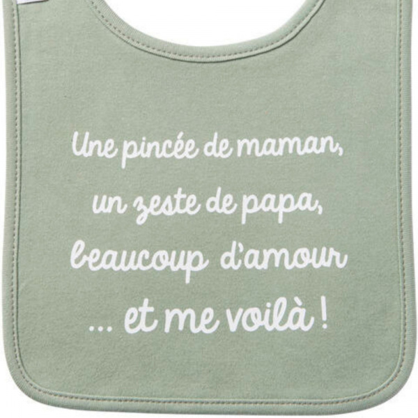 Bavoir bébé - vert de gris Bb&co