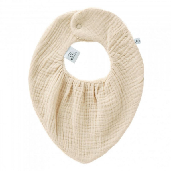 Bavoir bandana réversible biscuit Bb&co