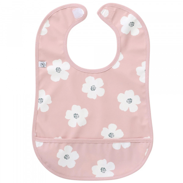 Bavoir imperméable fleurs rose & blanc Bb&co