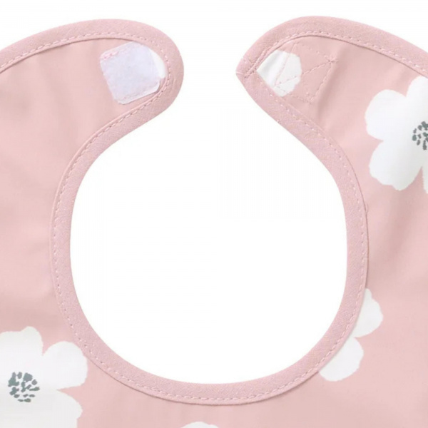 Bavoir imperméable fleurs rose & blanc Bb&co