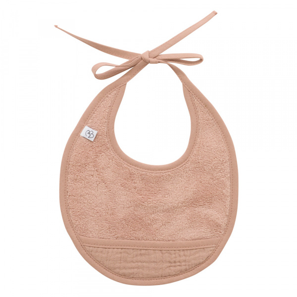 Bavoir naissance éponge bi-matière mocha Bb&co