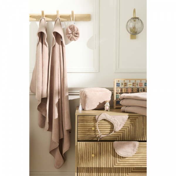 Bavoir naissance éponge bi-matière mocha Bb&co