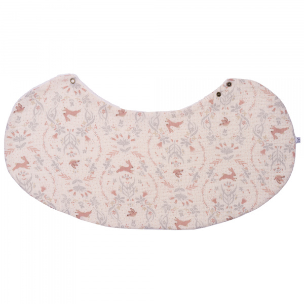 Bavoir 2 en 1 bi-matière (poncho/ épaule) jardin enchanté/ ivoire Bb&co