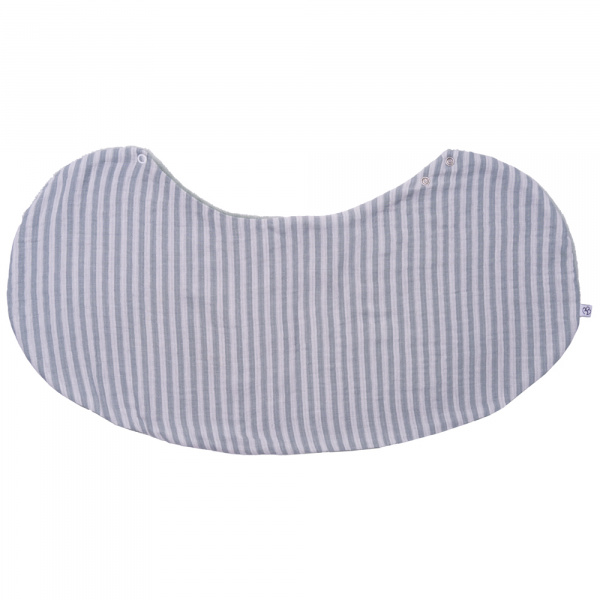 Bavoir 2 en 1 bi-matière (poncho/ épaule) rayé vert de gris Bb&co