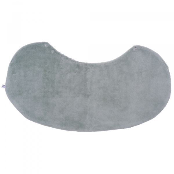 Bavoir 2 en 1 bi-matière (poncho/ épaule) rayé vert de gris Bb&co