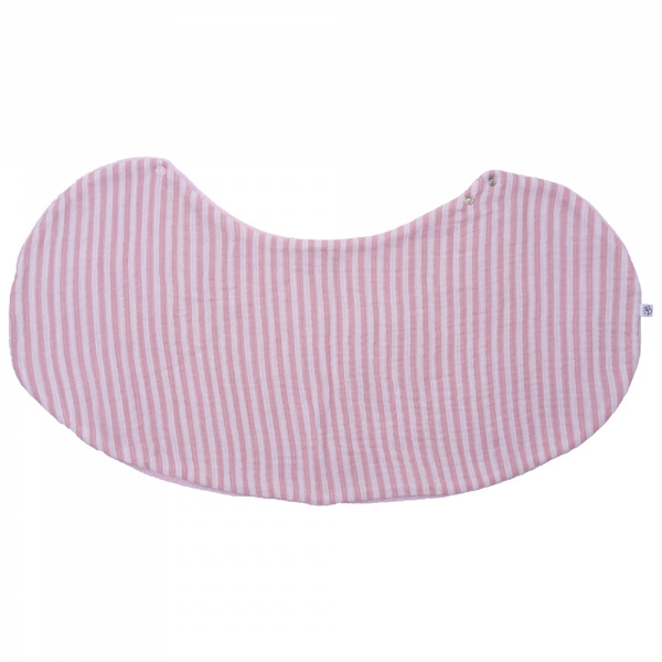 Bavoir 2 en 1 bi-matière (poncho/ épaule) rayé vieux rose Bb&co