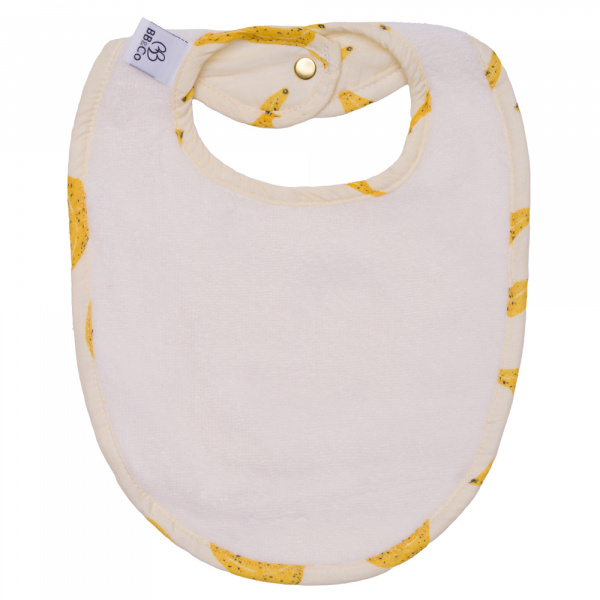 Grand bavoir bébé réversible toffee/ bananes Bb&co