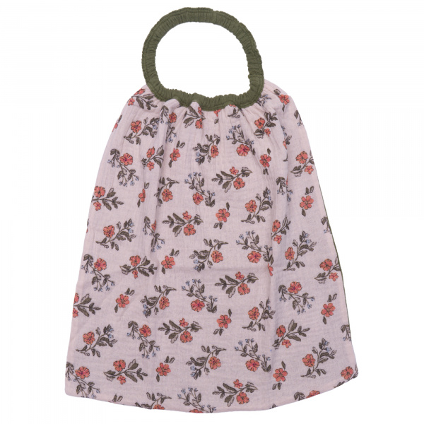 Serviette élastiquée en gaze fleurs/ fougère Bb&co