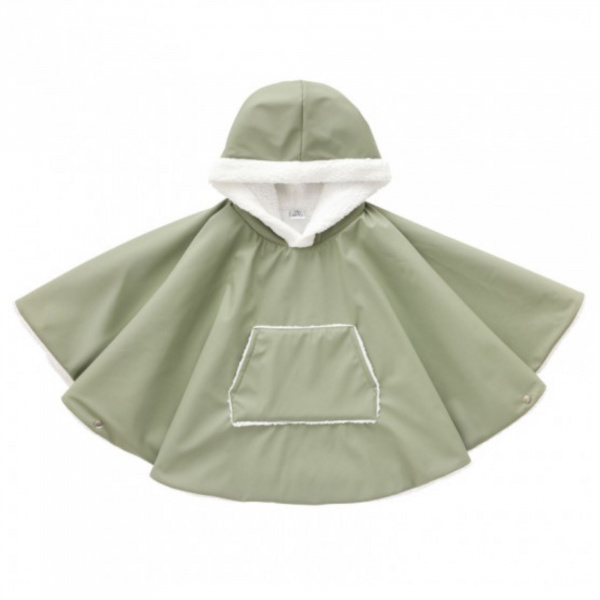 Poncho imperméable avec sherpa 12/24mois vert sauge Bb&co