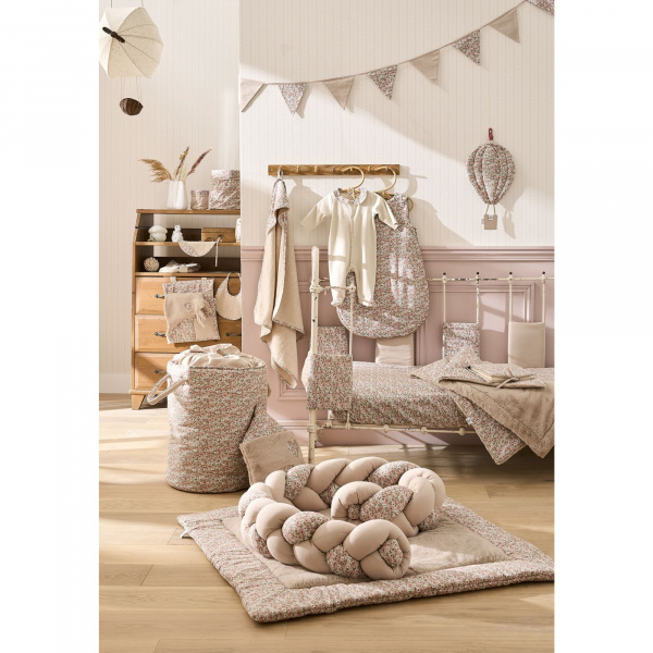 Gigoteuse coton liberty beige / rose afternoon tea 0-6 mois Bb&co