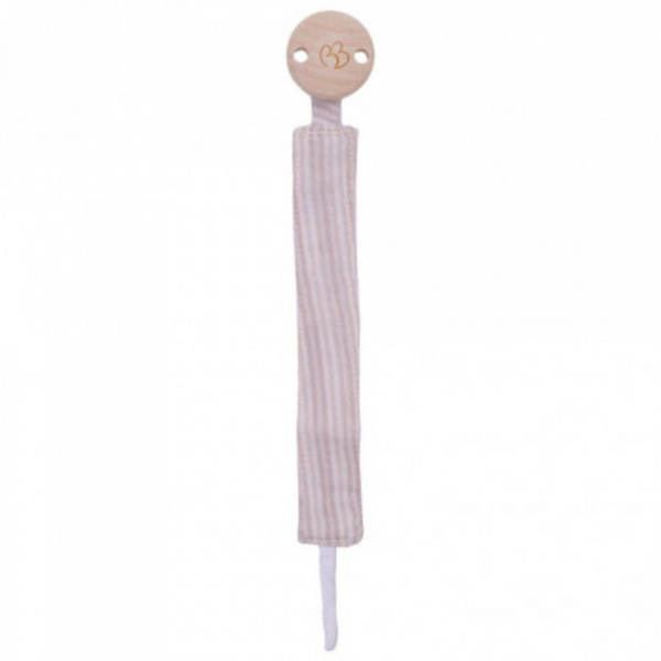 Attache-sucette gaze de coton rayé Bb&co