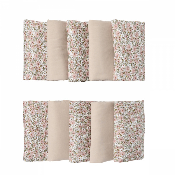 Protège barreaux tour de lit modulable respirant liberty / beige - afternoon tea Bb&co