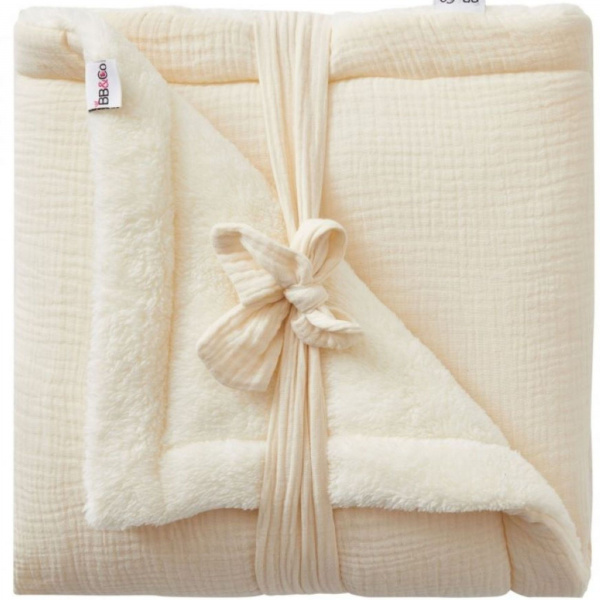 Couverture polaire doublée mousse de lait Bb&co