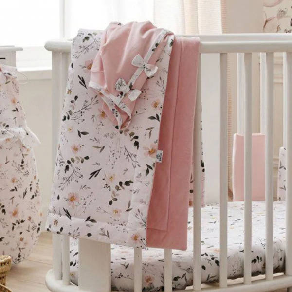 Couverture luxe microfibre caramel forest - feuillages / ivoire Bb&co