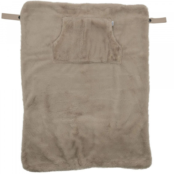Couverture nomade fausse fourrure angora - beige Bb&co