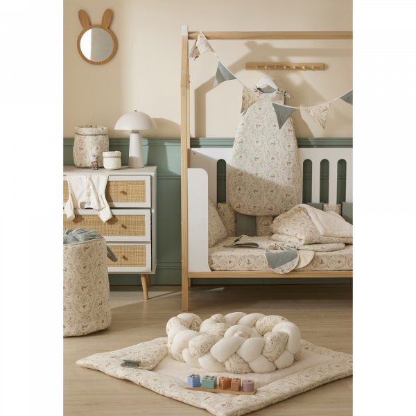 Couverture bébé luxe fausse fourrure ivoire 70 x 100 cm jardin enchanté Bb&co