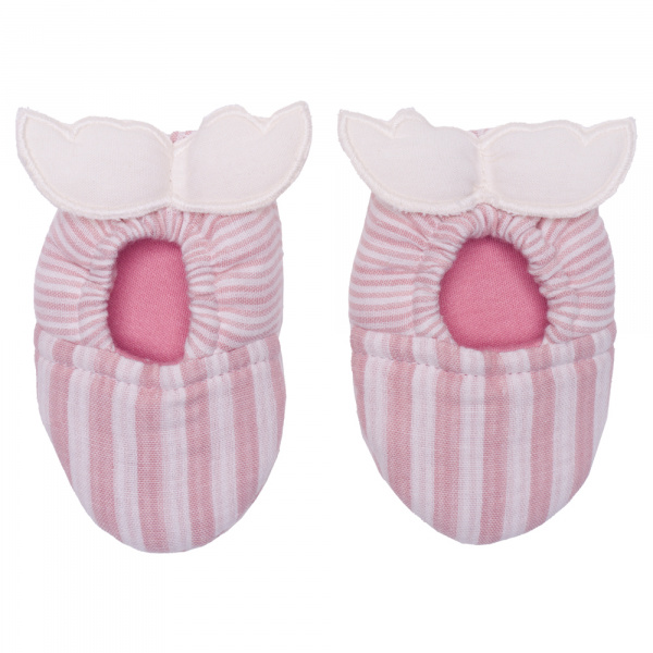 Chaussons ailes d'ange 0-6 mois rayé vieux rose Bb&co