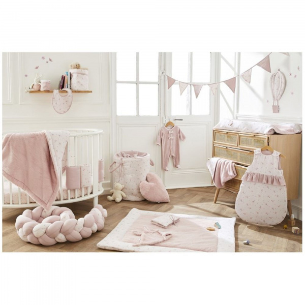 Tour de parc tressé ouatiné lovely blossom Bb&co