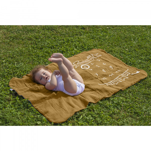 Couverture étape bébé - avec 2 accessoires - vert de gris / écru Bb&co