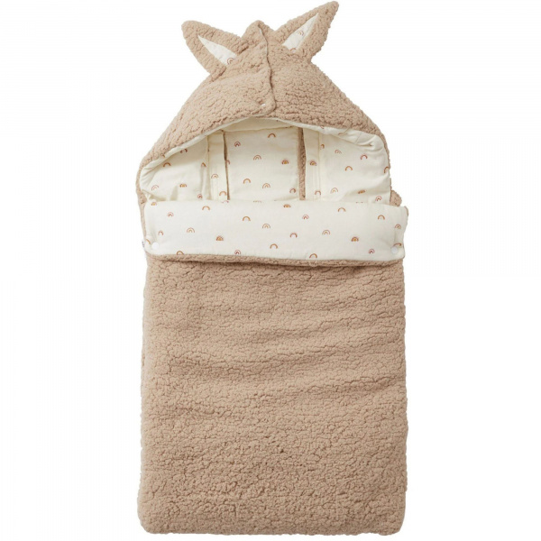 Nid d'ange coton doublé sherpa - arc-en-ciel Bb&co