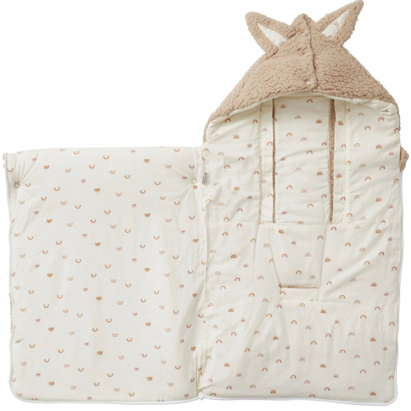 Nid d'ange coton doublé sherpa - arc-en-ciel Bb&co