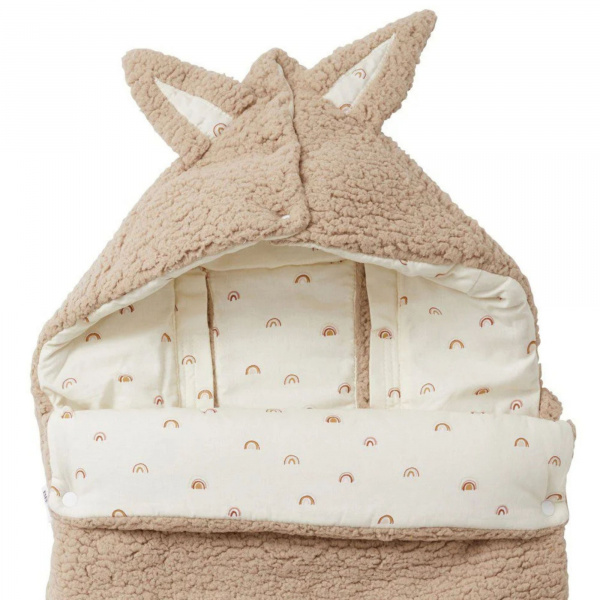 Nid d'ange coton doublé sherpa - arc-en-ciel Bb&co