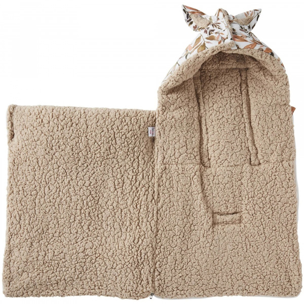 Nid d'ange coton doublé sherpa - feuillages Bb&co