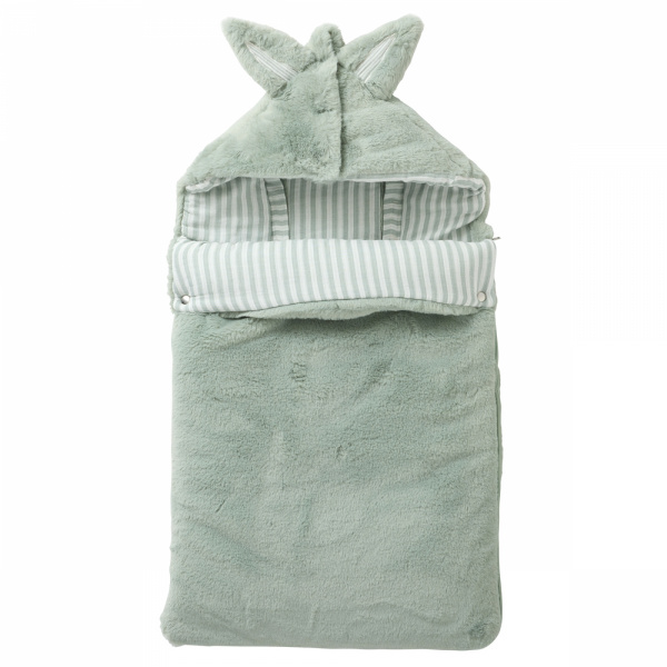 Nid d'ange fausse fourrure angora 0-6 mois rayé - vert de gris Bb&co