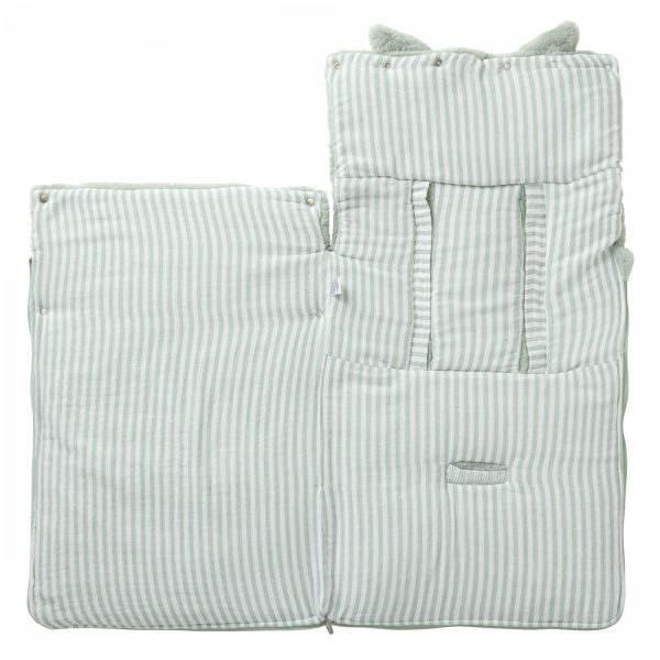 Nid d'ange fausse fourrure angora 0-6 mois rayé - vert de gris Bb&co